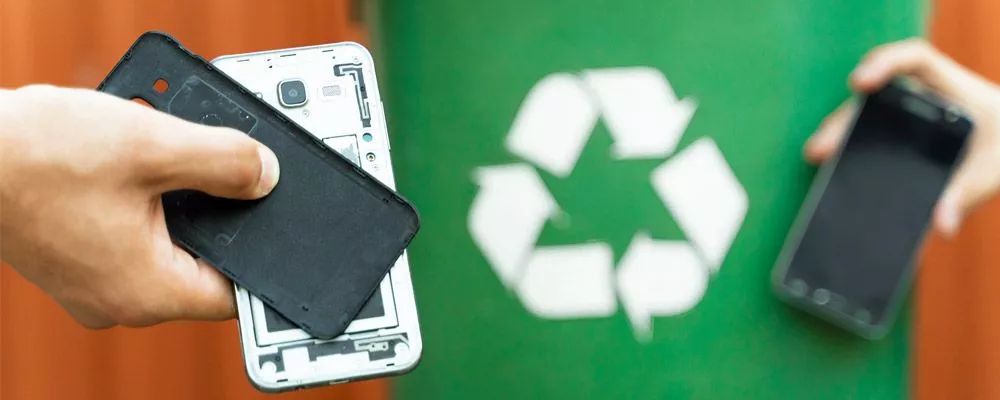 Phone being recycled