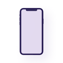 Purple phone on white background