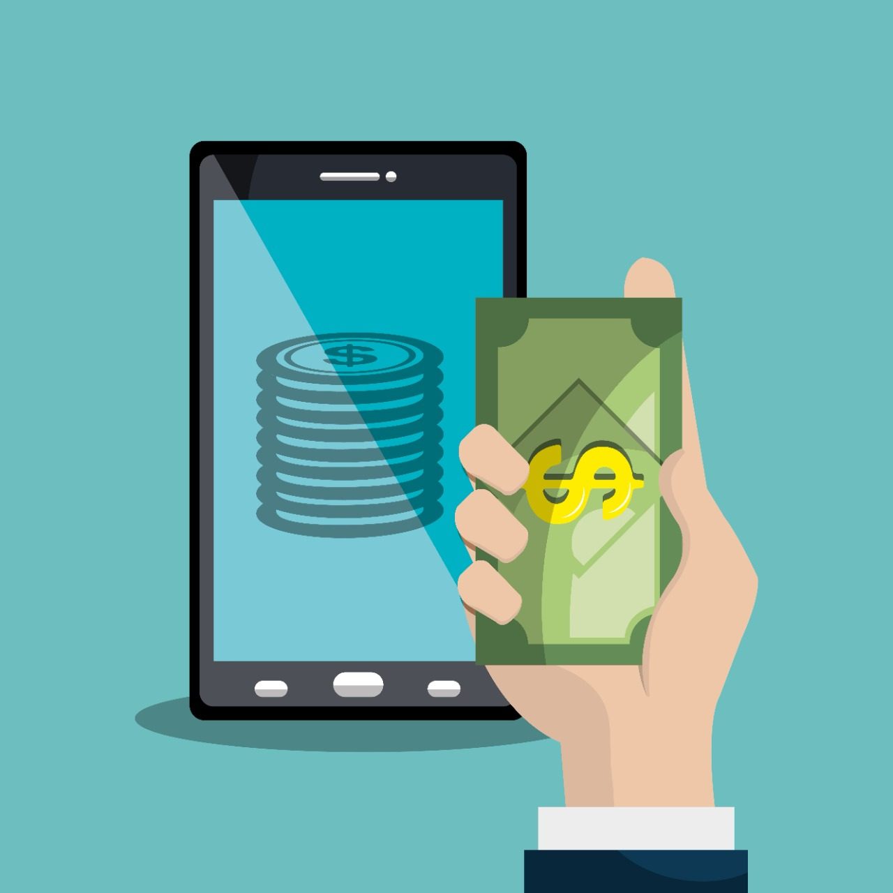 Image of a Phone and cash vector