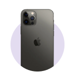 Spacegrey iPhone 12 Pro in a purple circle