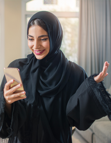 Image of a happy arab woman