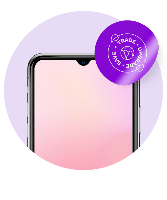 Image of a phone on a purple background